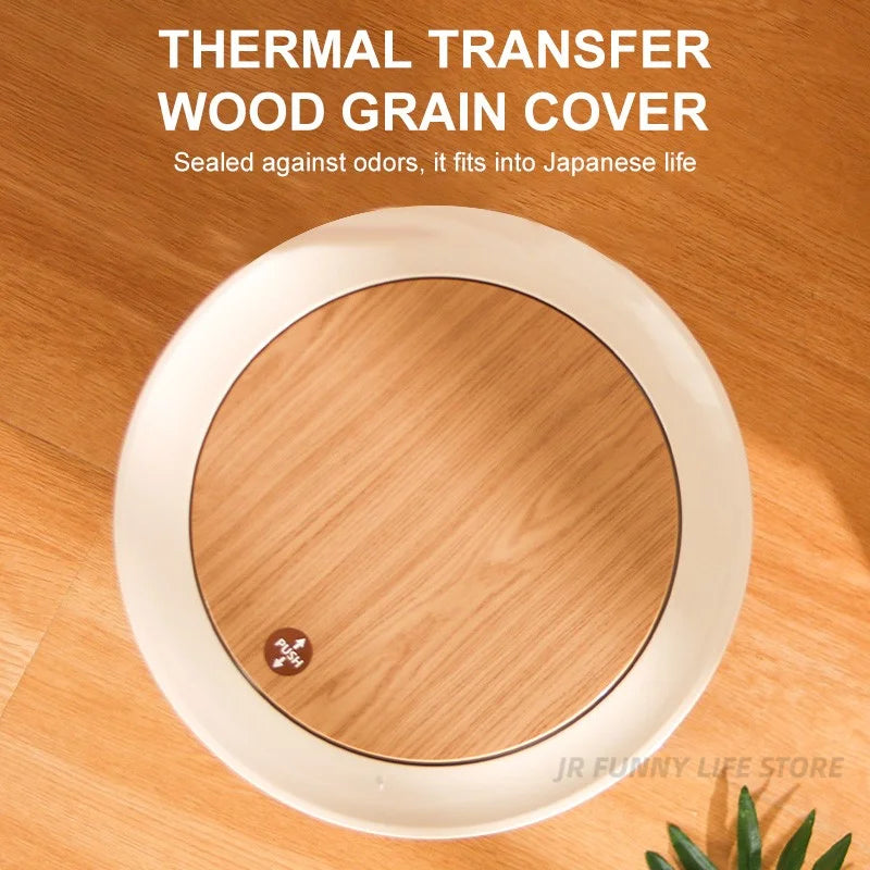 Poubelle ronde à couvercle pressable – Design moderne et pratique