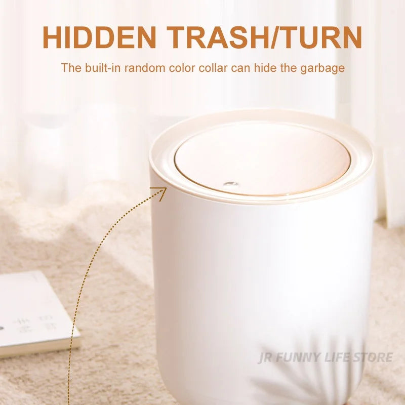 Poubelle ronde à couvercle pressable – Design moderne et pratique