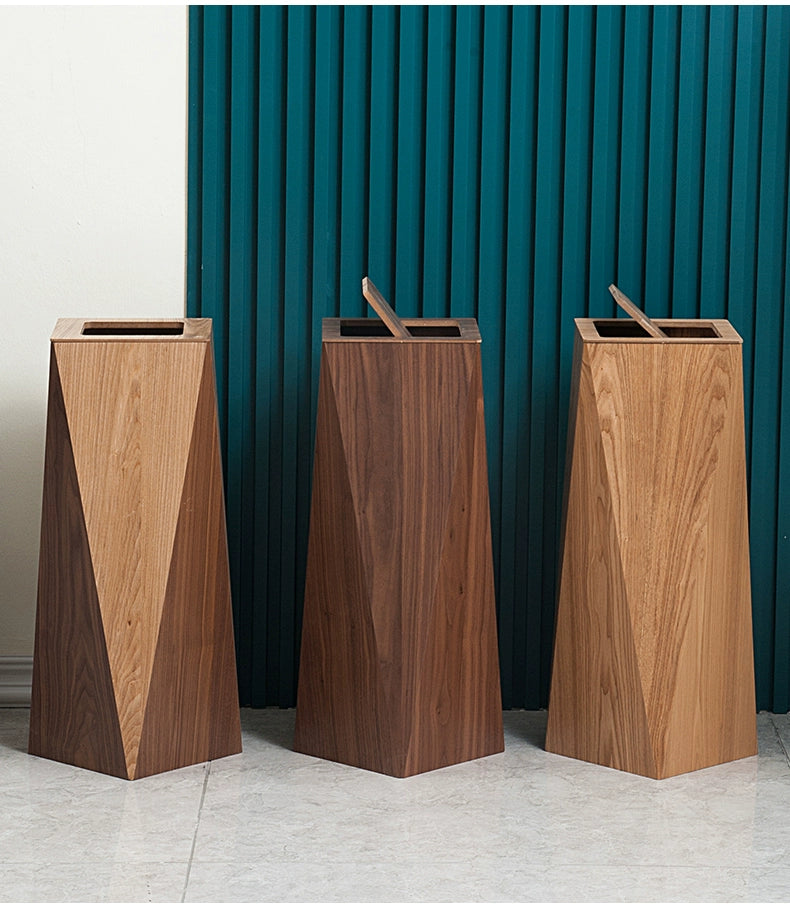 Poubelle en Bois Moderne – Design Nordique avec Couvercle