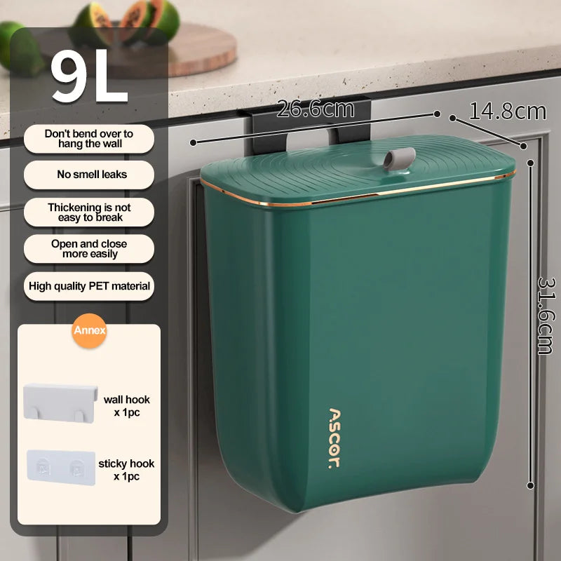 Poubelle murale avec couvercle – Compacte et sans odeur