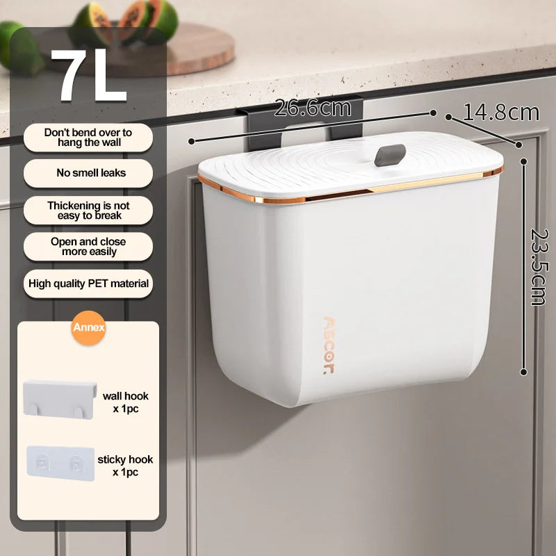 Poubelle murale avec couvercle – Compacte et sans odeur