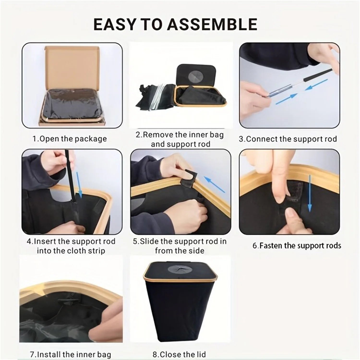 Poubelle rectangulaire – Design compact et durable