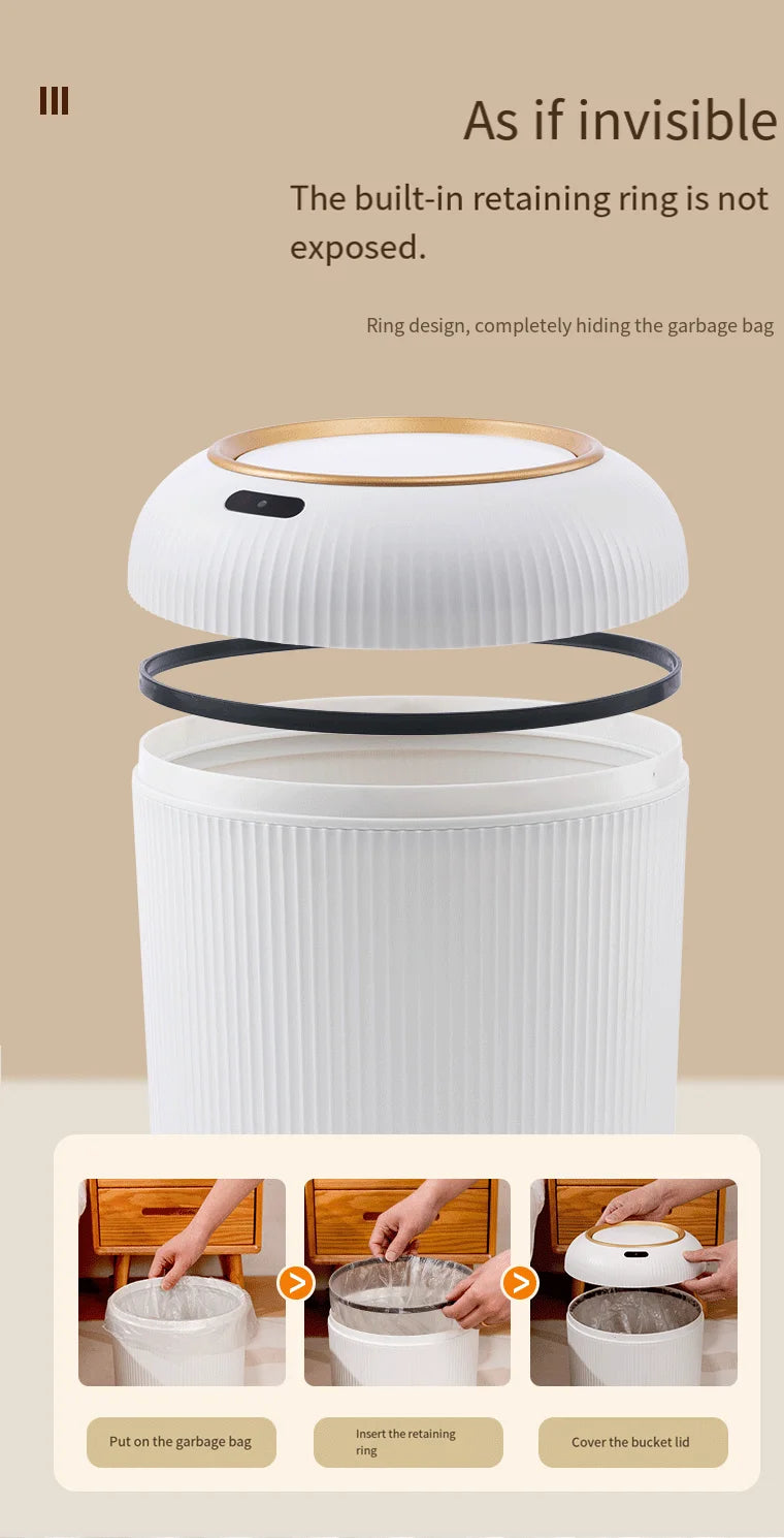 Poubelle intelligente à capteur – ouverture automatique et silencieuse