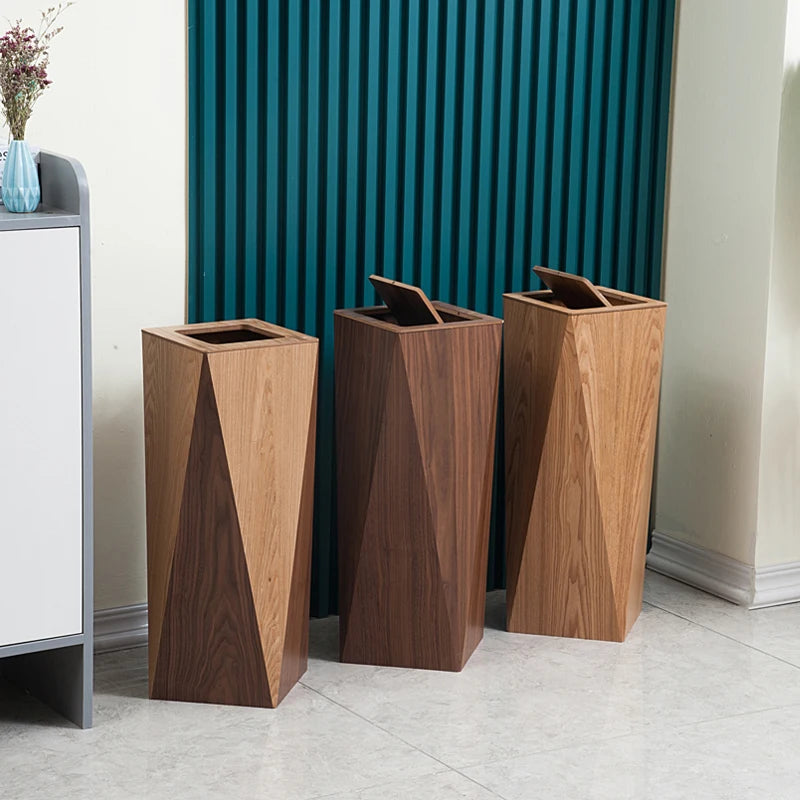 Poubelle en Bois Moderne – Design Nordique avec Couvercle