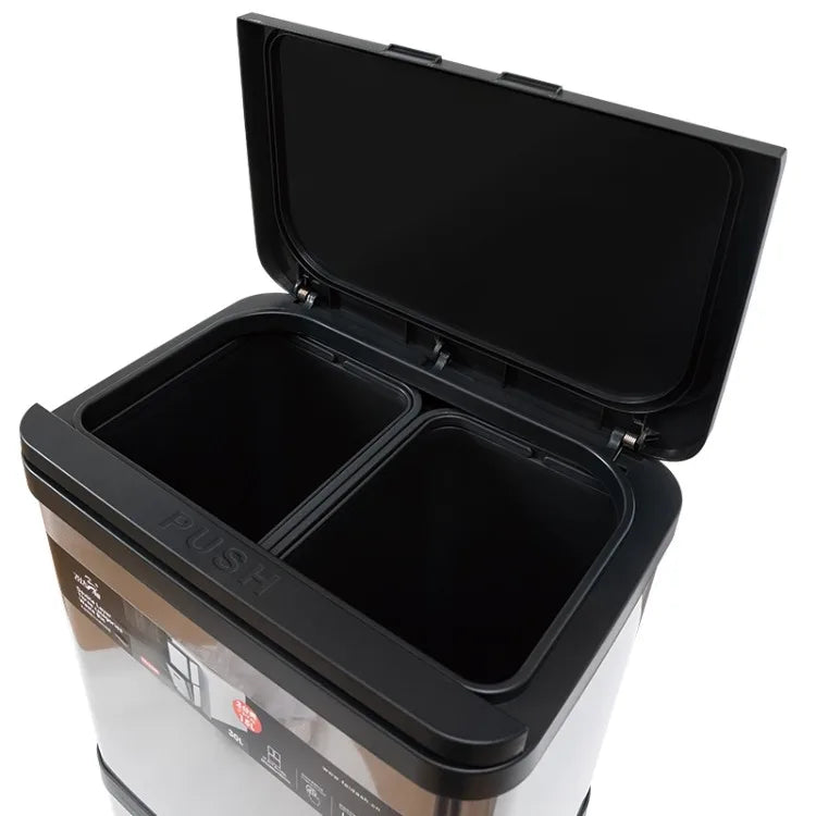 Poubelle en acier inoxydable à pression – Design moderne 30L