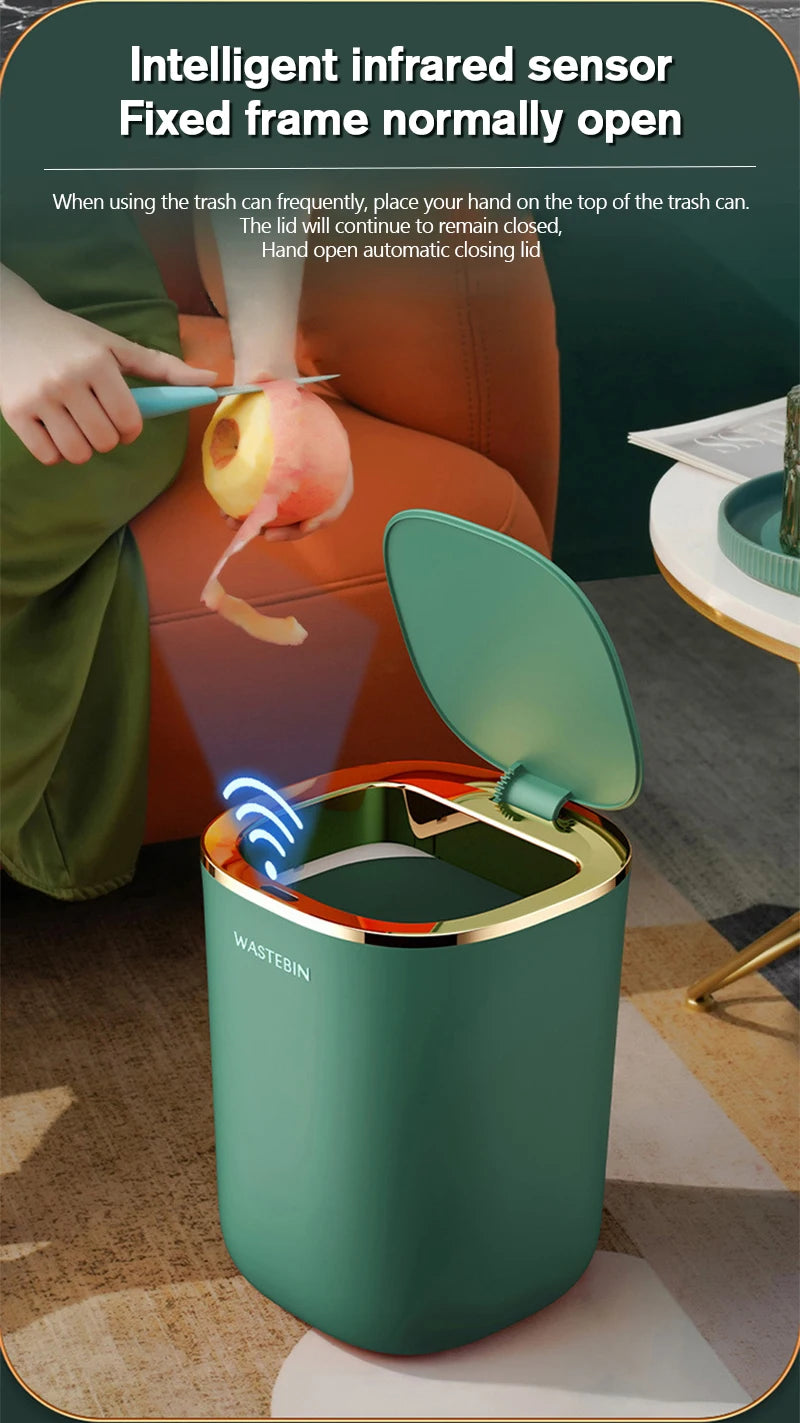 Poubelle automatique 12L étanche – Capteur infrarouge intelligent
