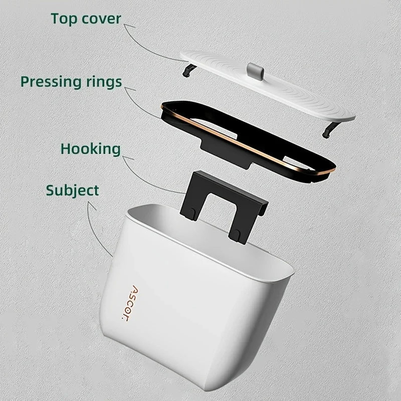 Poubelle murale avec couvercle – Compacte et sans odeur