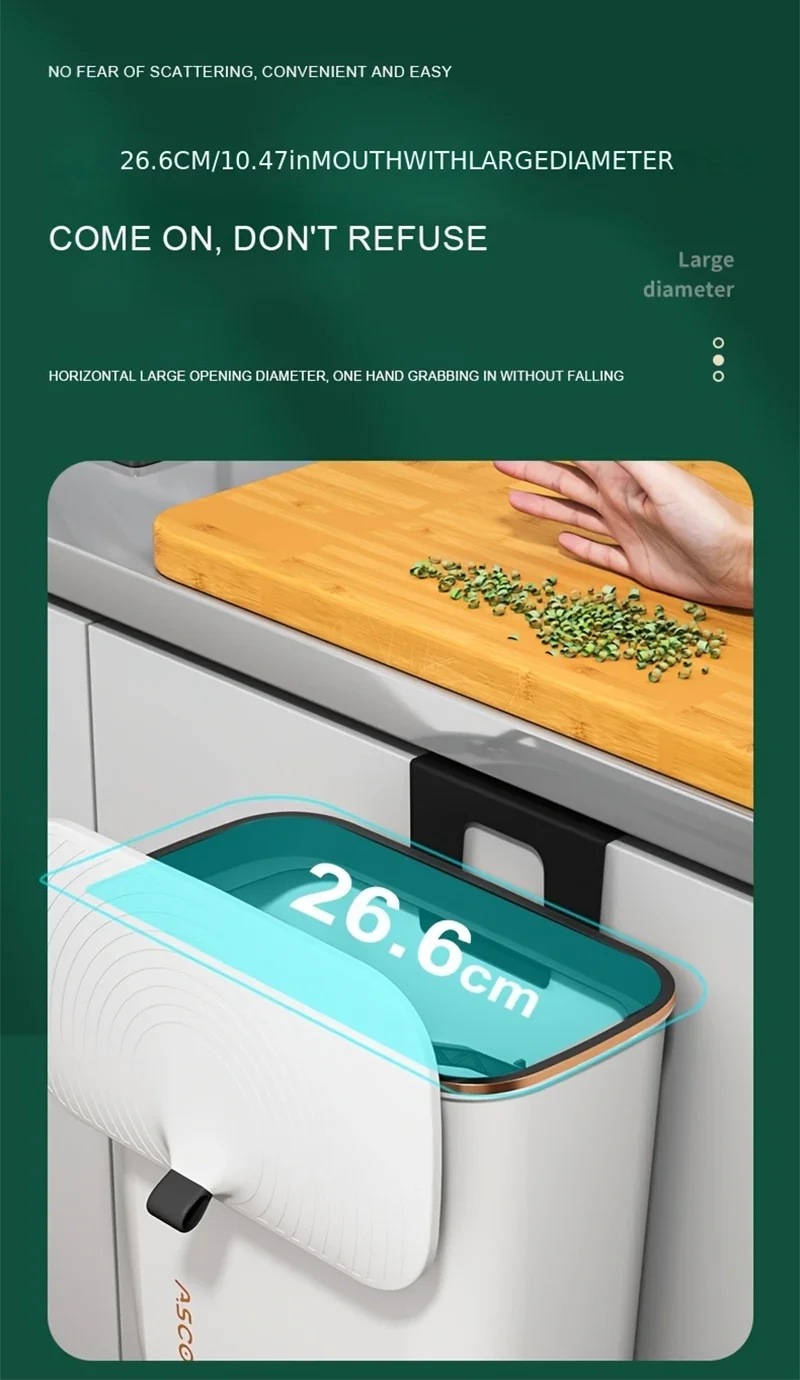 Poubelle murale avec couvercle – Compacte et sans odeur