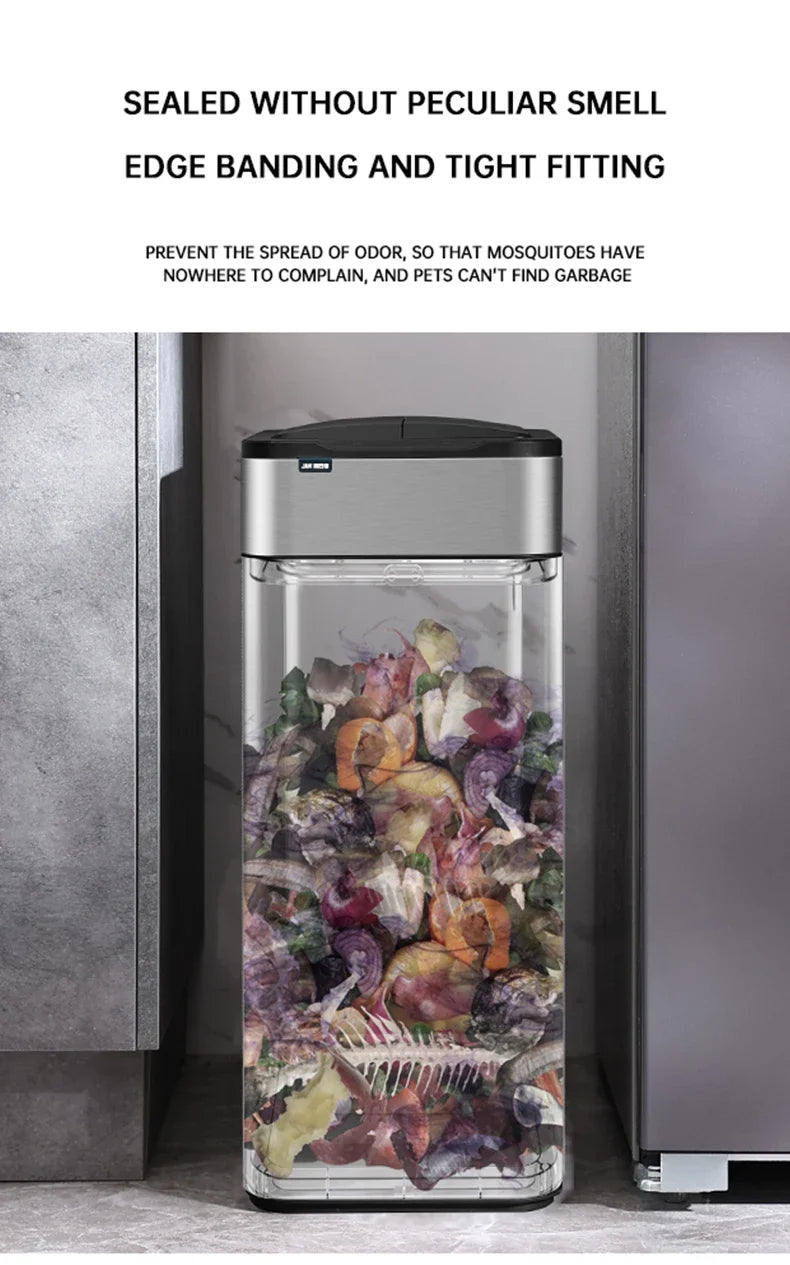 Poubelle inox à capteur automatique – Ouverture sans contact et design moderne