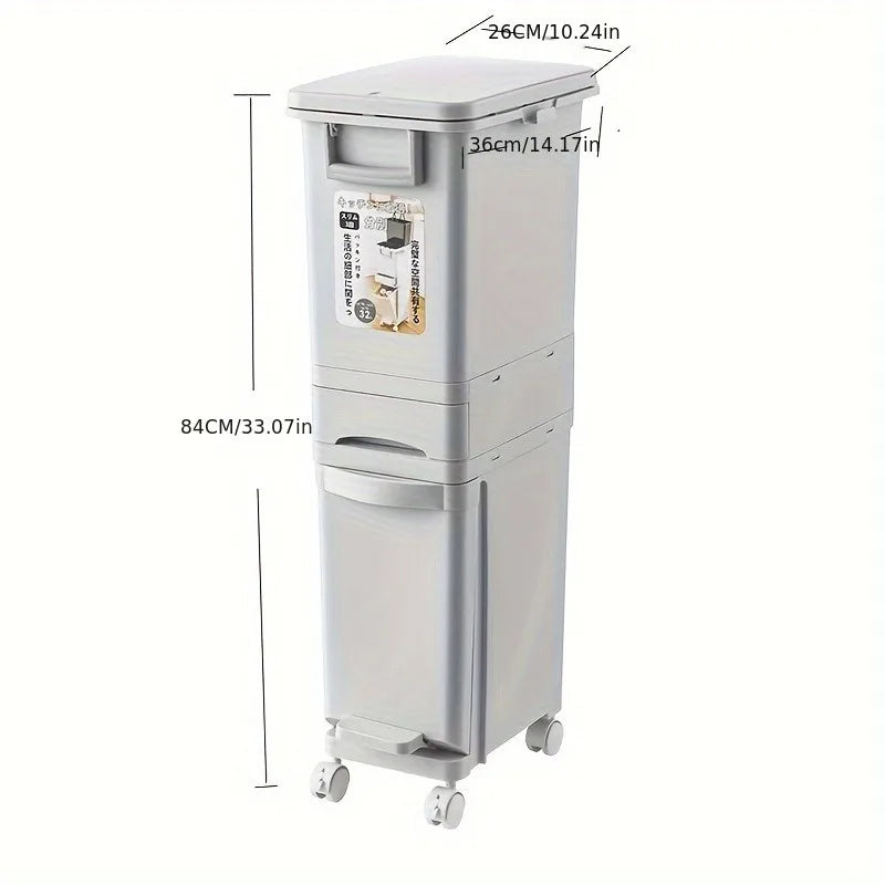 Poubelle design rectangulaire en ABS – Moderne et pratique