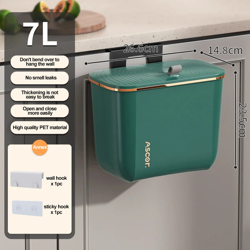 Poubelle murale avec couvercle – Compacte et sans odeur