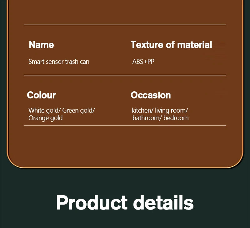 Poubelle automatique 12L étanche – Capteur infrarouge intelligent