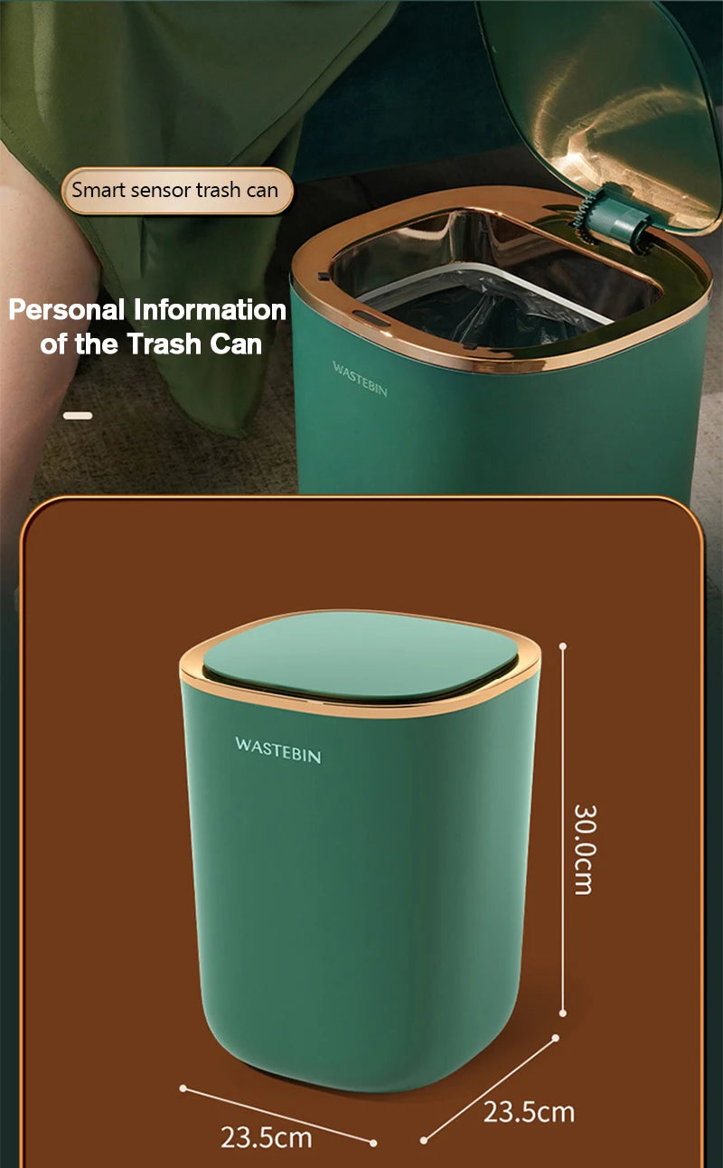 Poubelle automatique 12L étanche – Capteur infrarouge intelligent