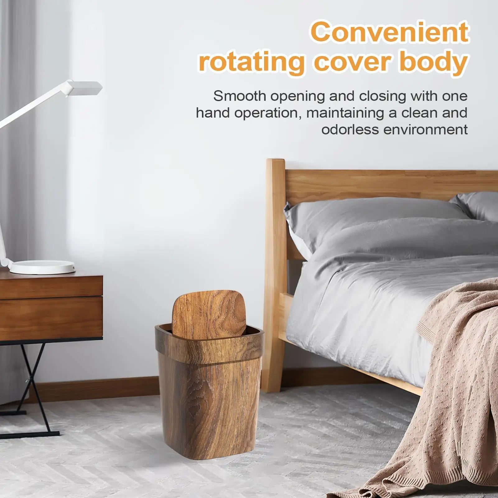 Poubelle salle de bain 12L à couvercle rétro – Compacte, design et sans odeur