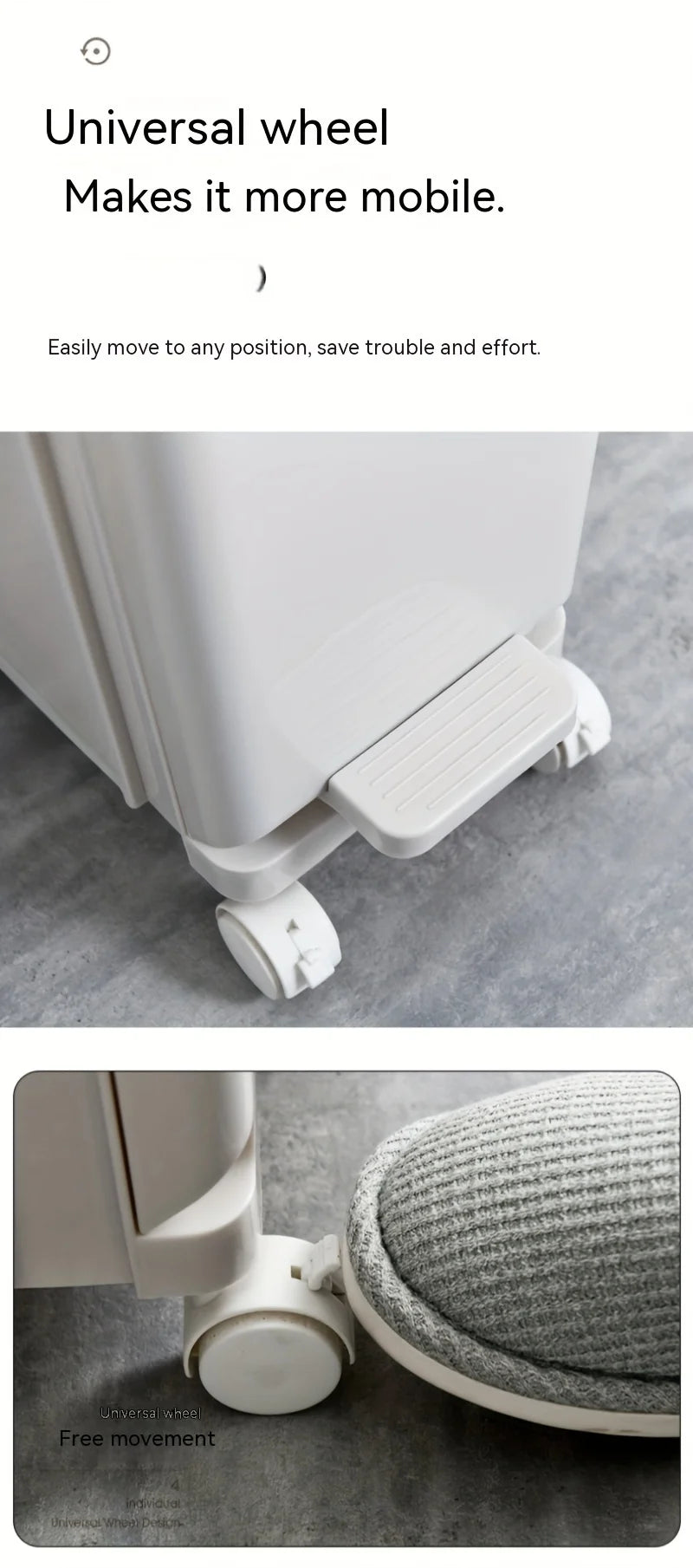 Poubelle design rectangulaire en ABS – Moderne et pratique