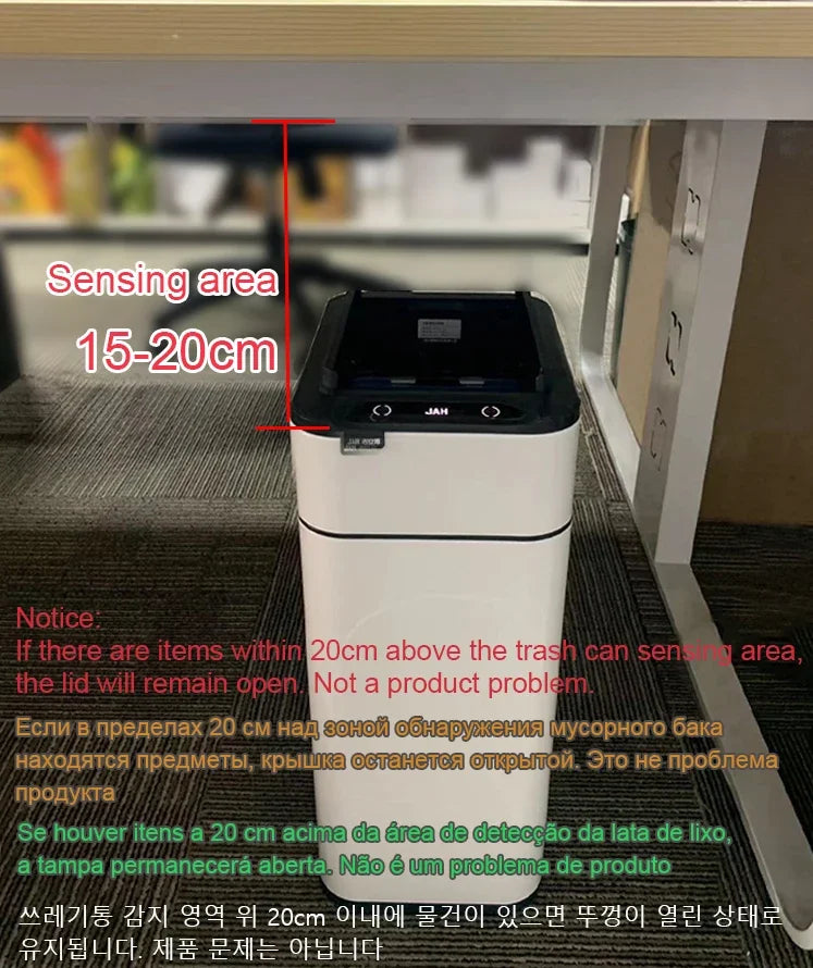 Poubelle automatique inox – capteur sans contact IPX4 (15 à 60 L)