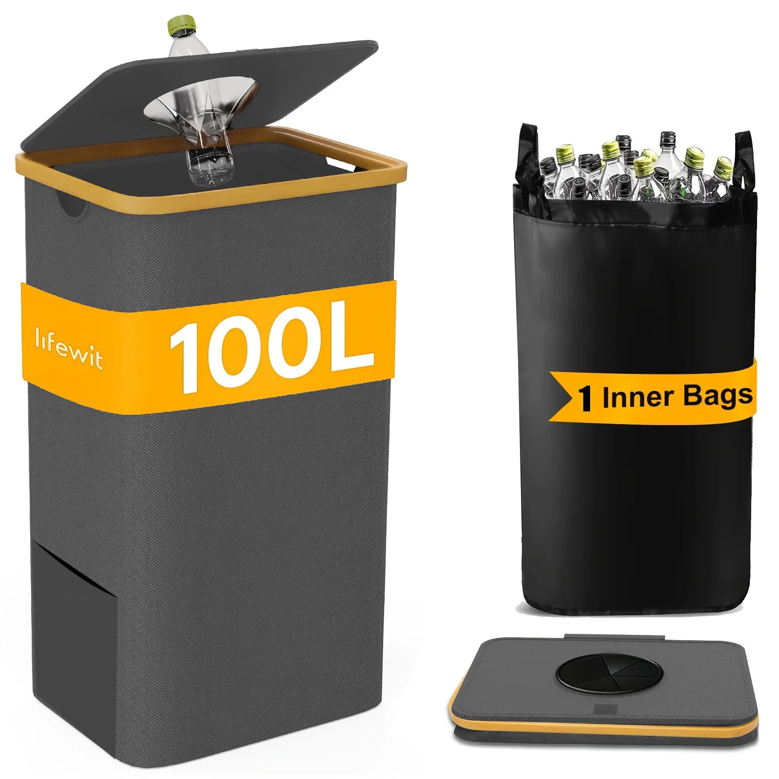 Poubelle rectangulaire – Design compact et durable