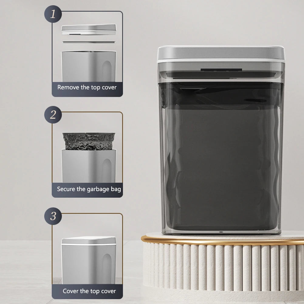 Poubelle automatique 20L à capteur infrarouge – Étanche et rechargeable