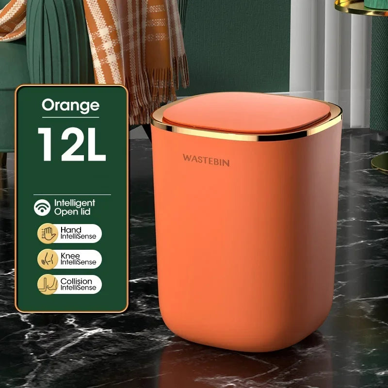 Poubelle automatique 12L étanche – Capteur infrarouge intelligent