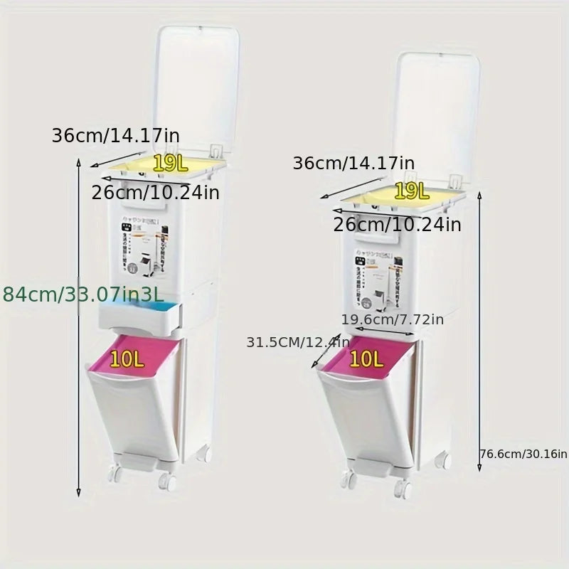 Poubelle design rectangulaire en ABS – Moderne et pratique