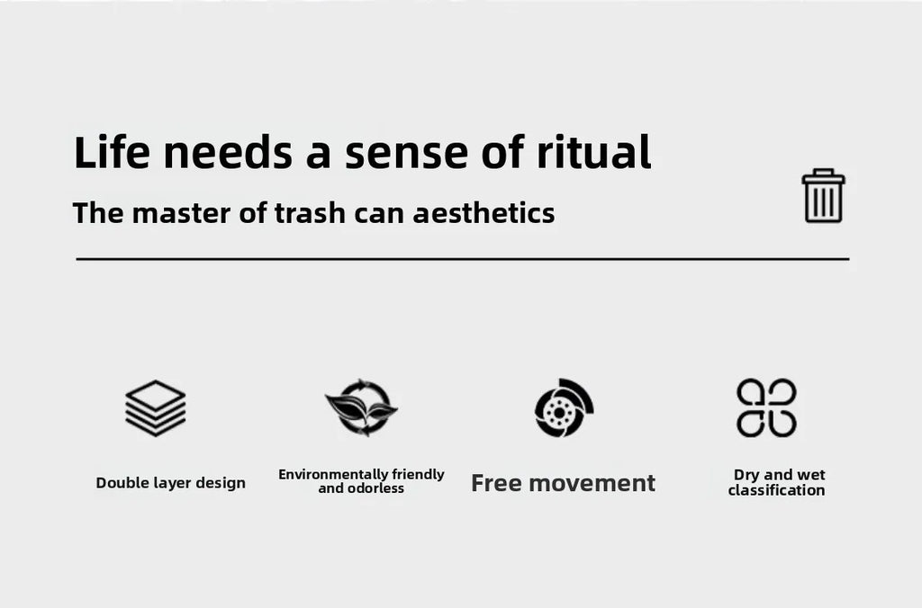 Poubelle en acier inoxydable à pression – Design moderne 30L