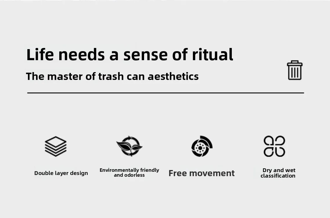 Poubelle en acier inoxydable à pression – Design moderne 30L