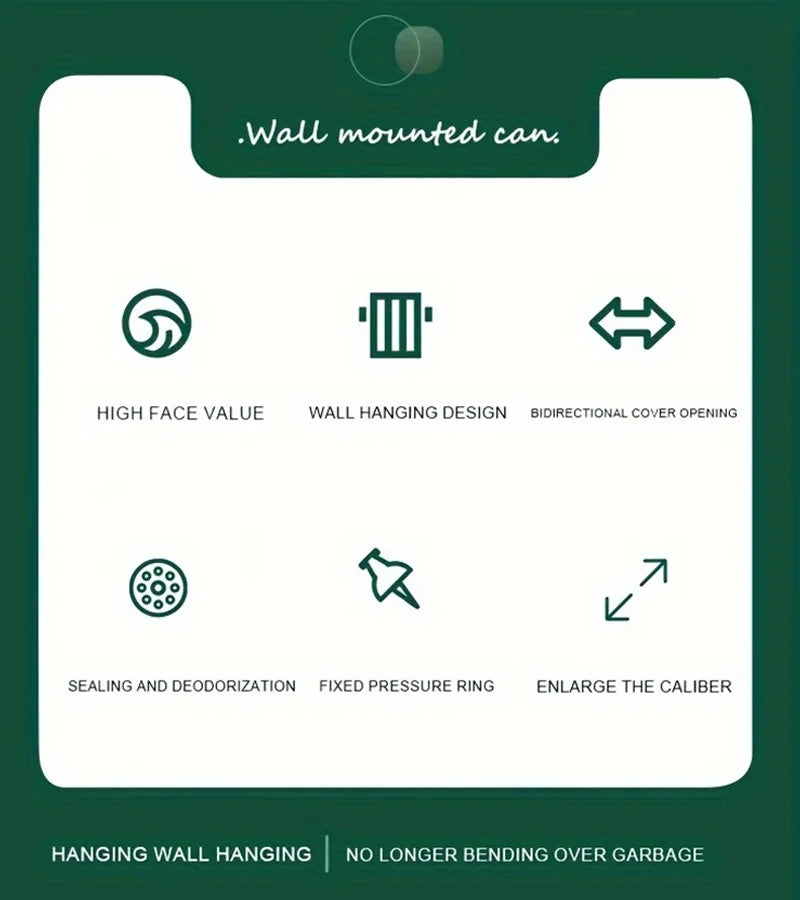 Poubelle murale avec couvercle – Compacte et sans odeur