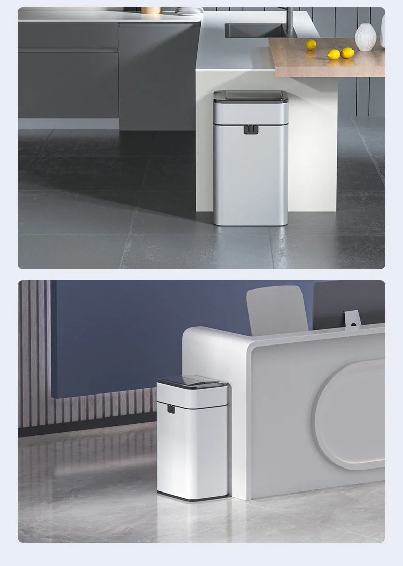 Poubelle automatique inox – capteur sans contact IPX4 (15 à 60 L)