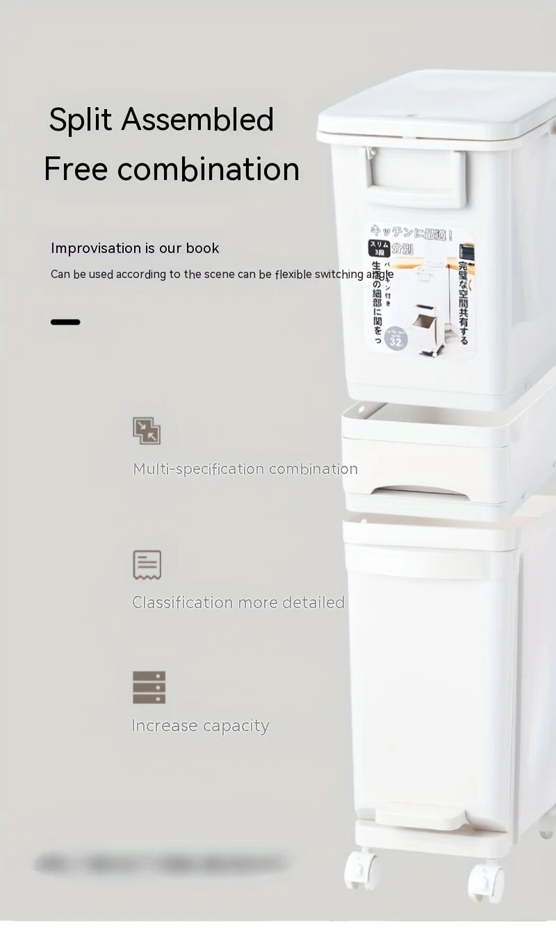 Poubelle design rectangulaire en ABS – Moderne et pratique