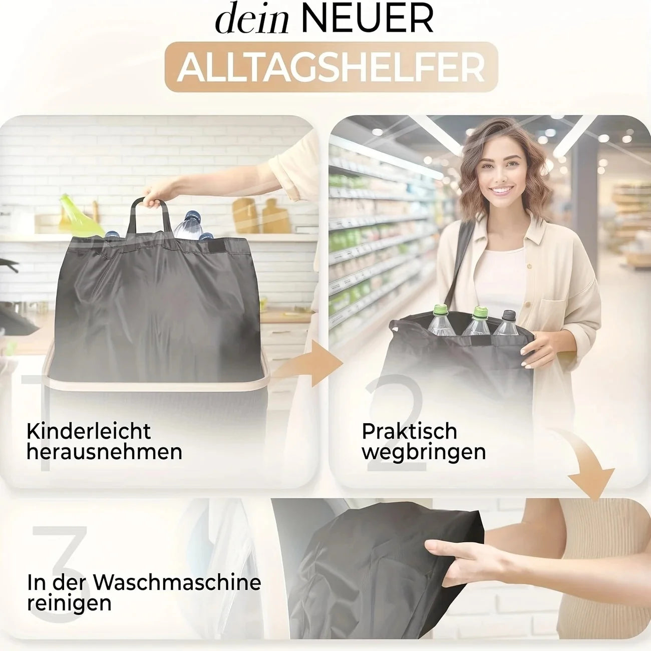 Poubelle rectangulaire – Design compact et durable