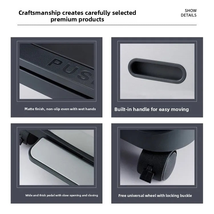 Poubelle en acier inoxydable à pression – Design moderne 30L