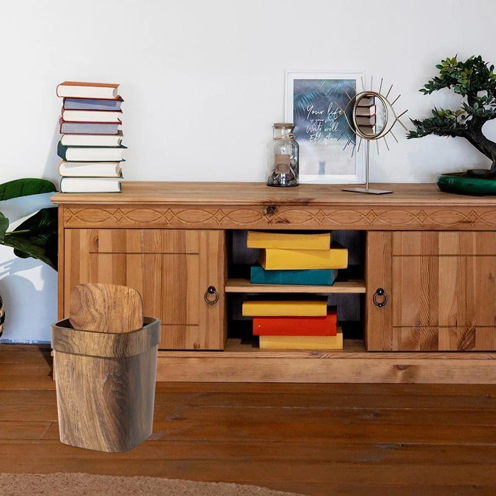 Poubelle salle de bain 12L à couvercle rétro – Compacte, design et sans odeur