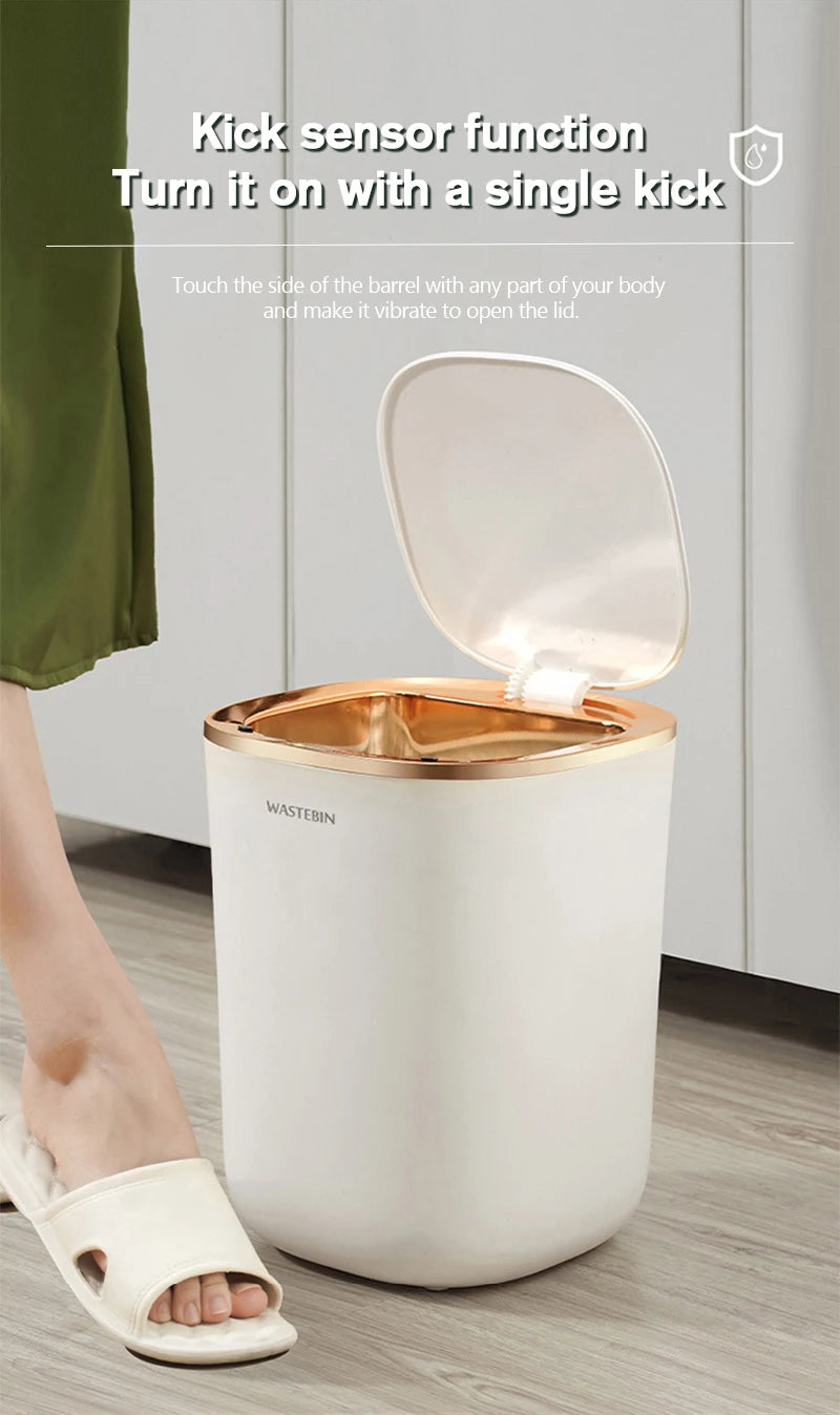 Poubelle automatique 12L étanche – Capteur infrarouge intelligent