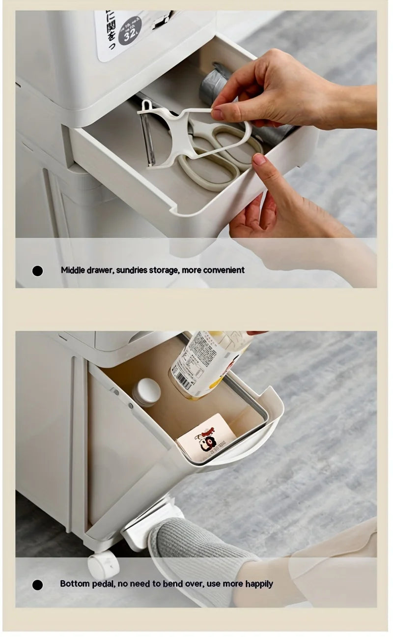 Poubelle design rectangulaire en ABS – Moderne et pratique