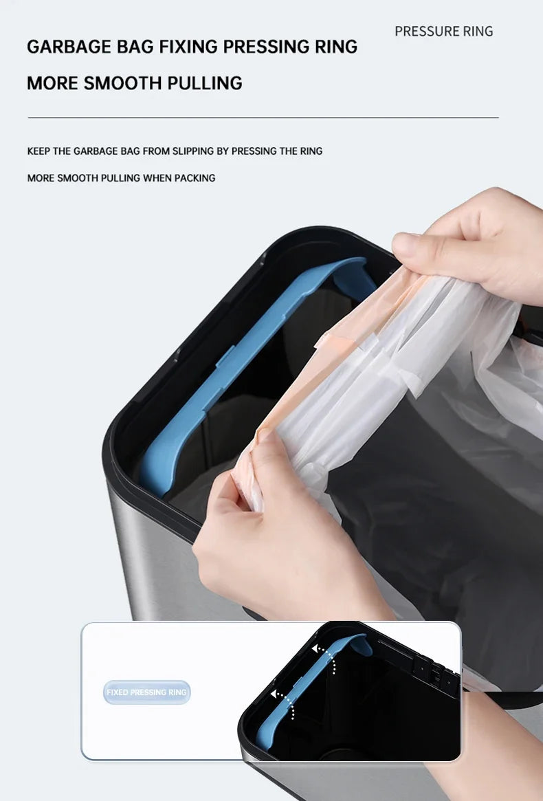 Poubelle inox à capteur automatique – Ouverture sans contact et design moderne