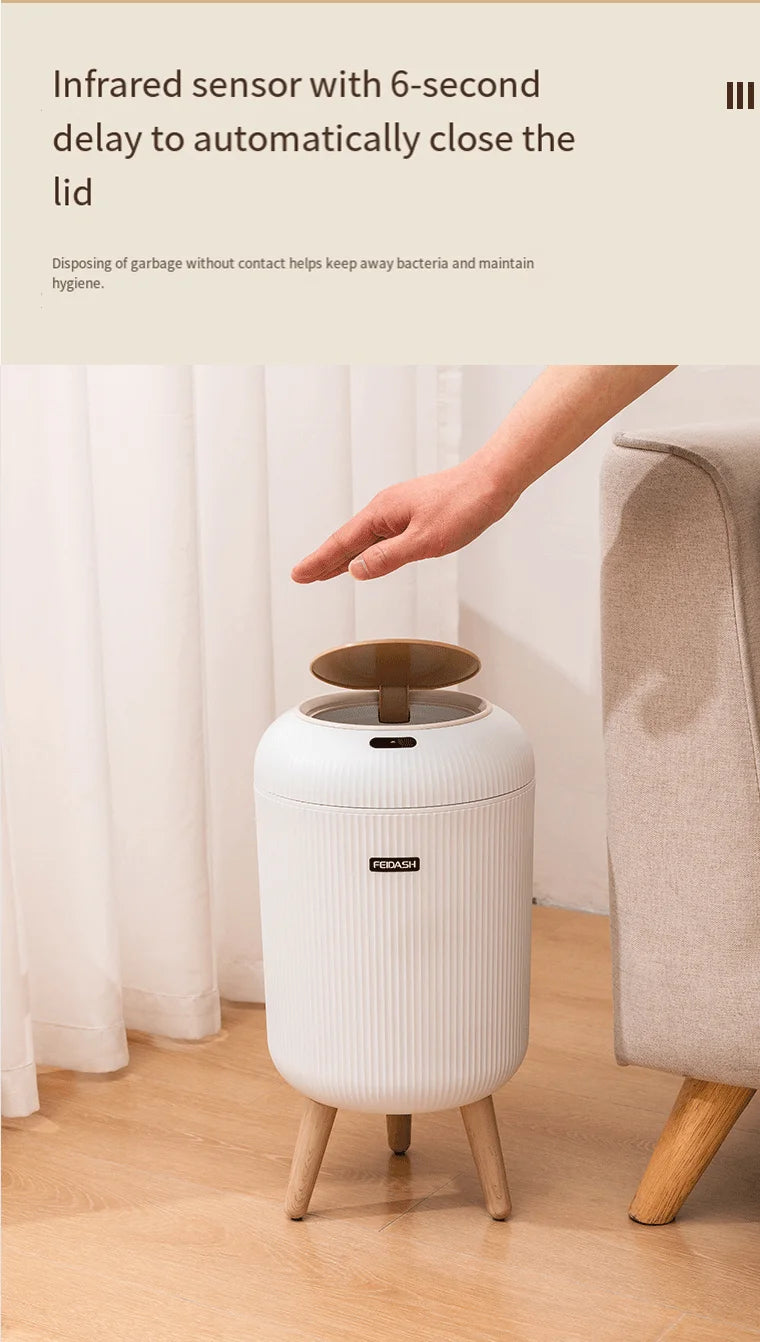 Poubelle intelligente à capteur – ouverture automatique et silencieuse