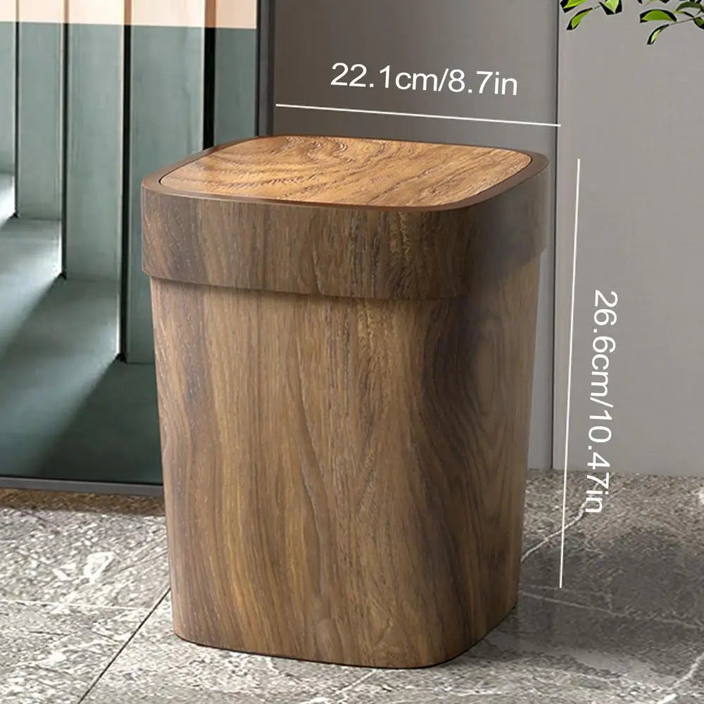 Poubelle salle de bain 12L à couvercle rétro – Compacte, design et sans odeur