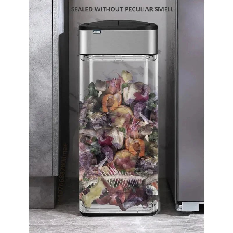 Poubelle automatique inox – capteur sans contact IPX4 (15 à 60 L)