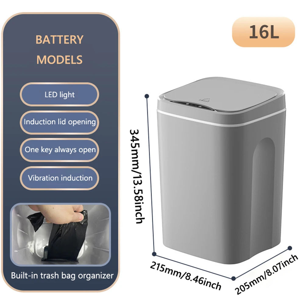 Poubelle automatique 20L à capteur infrarouge – Étanche et rechargeable