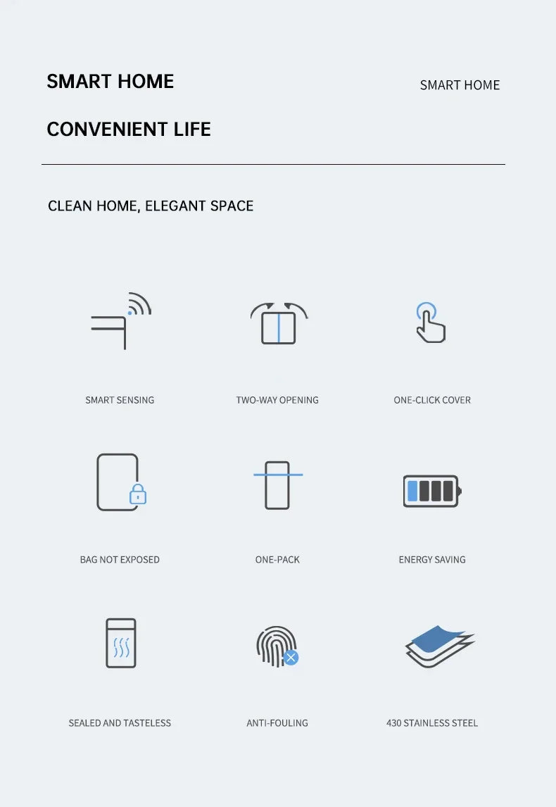 Poubelle automatique inox – capteur sans contact IPX4 (15 à 60 L)