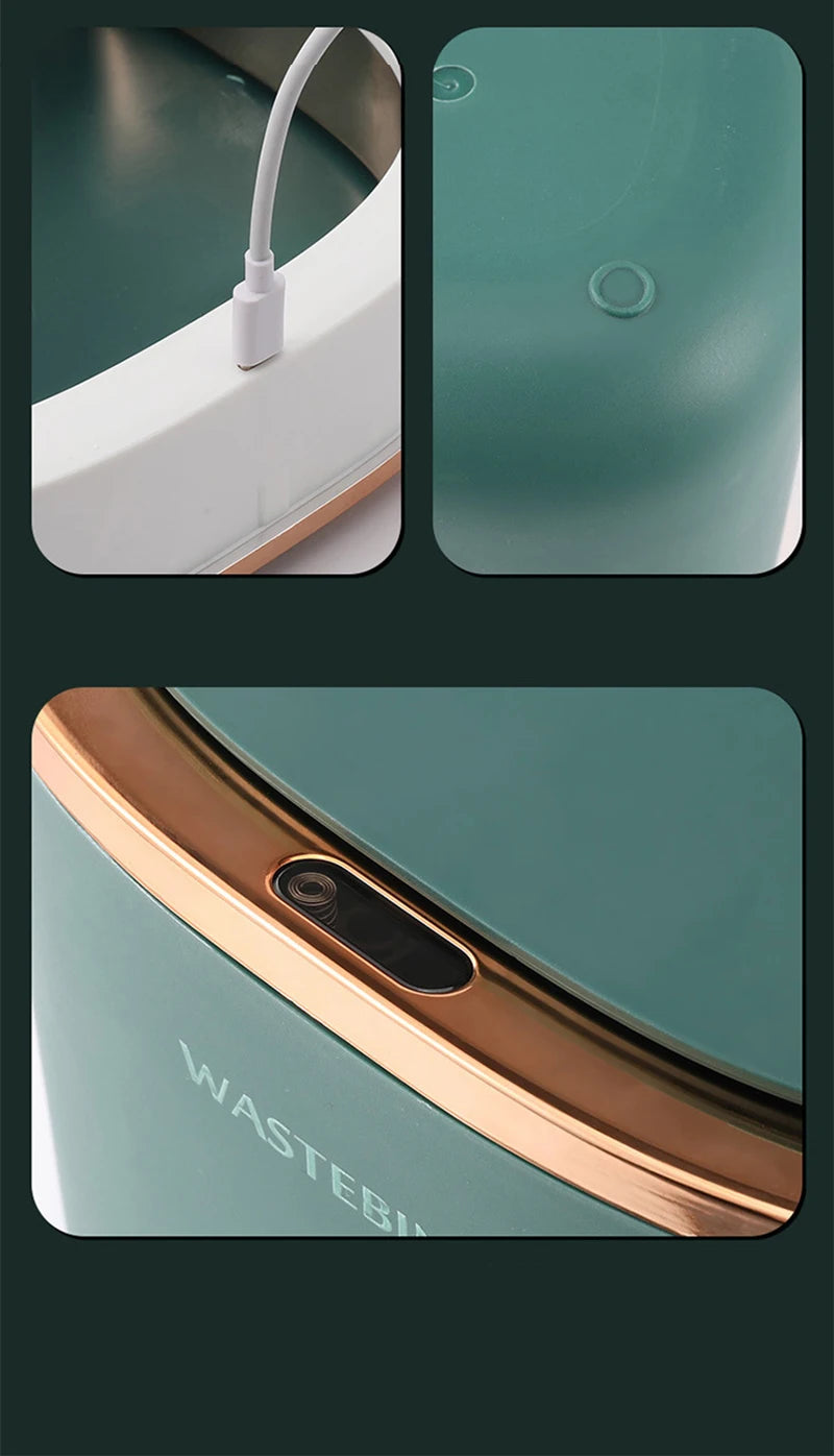 Poubelle automatique 12L étanche – Capteur infrarouge intelligent