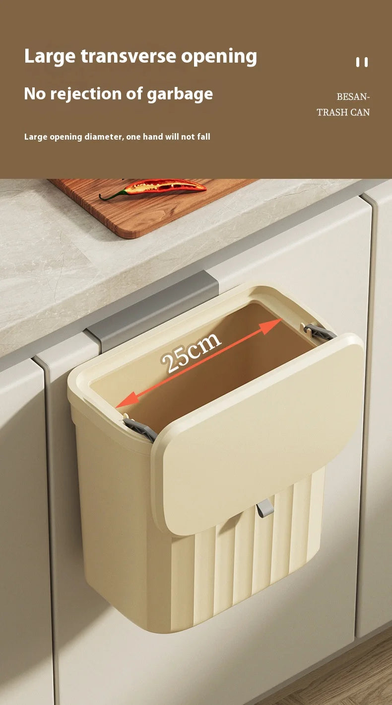 Poubelle murale cuisine avec couvercle – Suspendue, étanche et gain de place