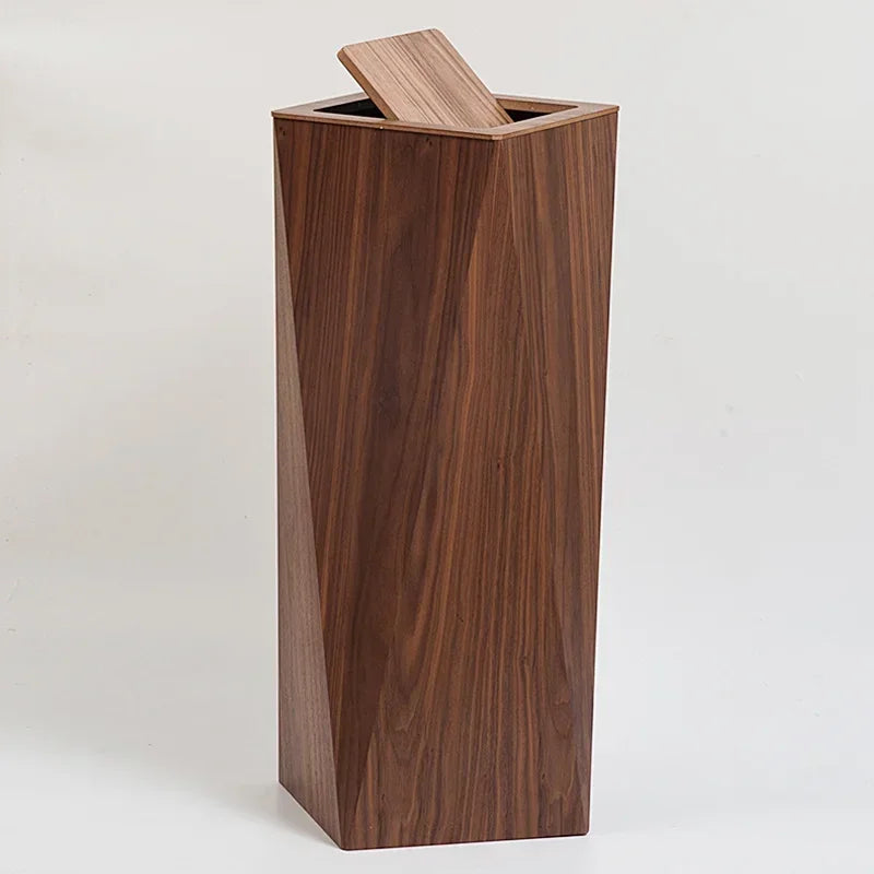 Poubelle en Bois Moderne – Design Nordique avec Couvercle