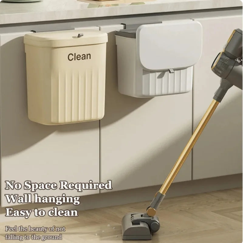 Poubelle murale cuisine avec couvercle – Suspendue, étanche et gain de place