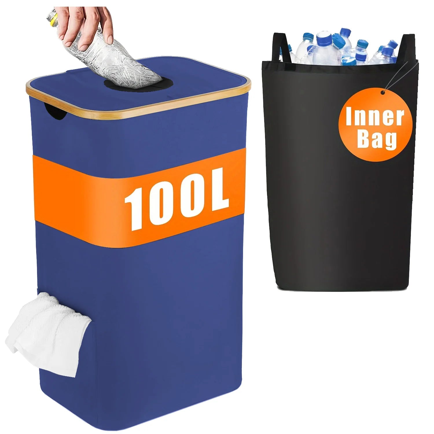 Poubelle rectangulaire – Design compact et durable