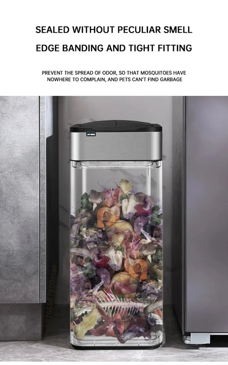 Poubelle automatique inox – capteur sans contact IPX4 (15 à 60 L)