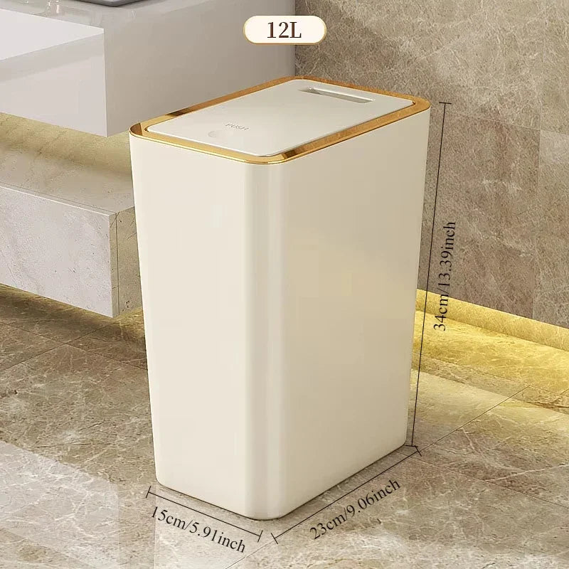 Poubelle à Couvercle Automatique – Design Nordique Compacte 10L / 12L