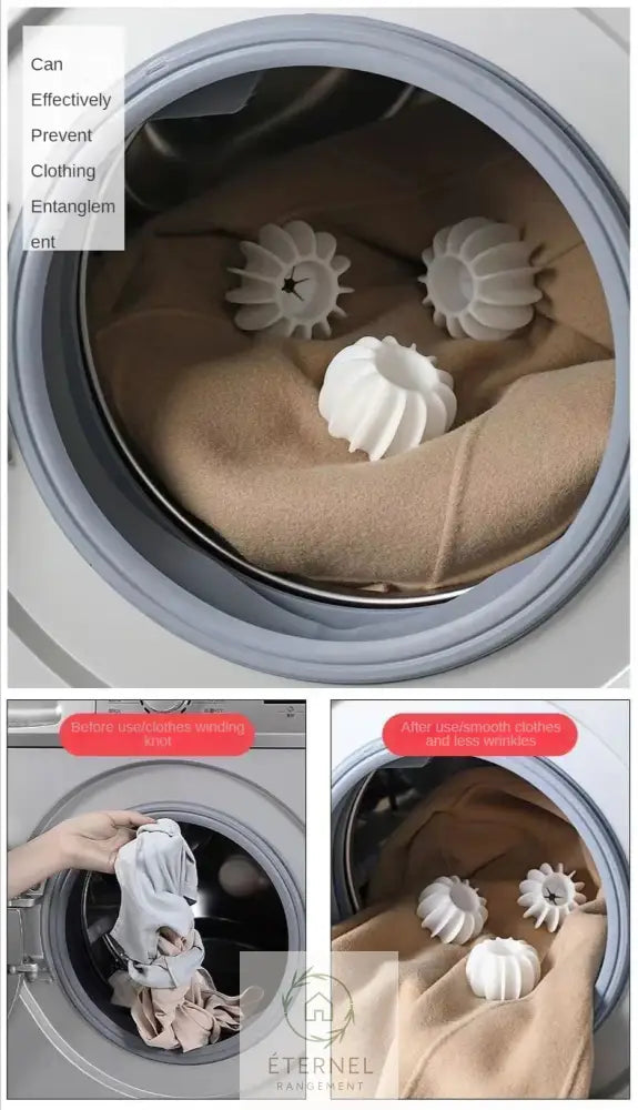 Balle de lavage en silicone – anti-enchevêtrement et attrape-poils pour machine à laver