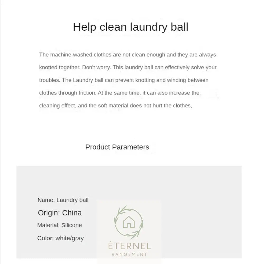 Balle de lavage en silicone – anti-enchevêtrement et attrape-poils pour machine à laver