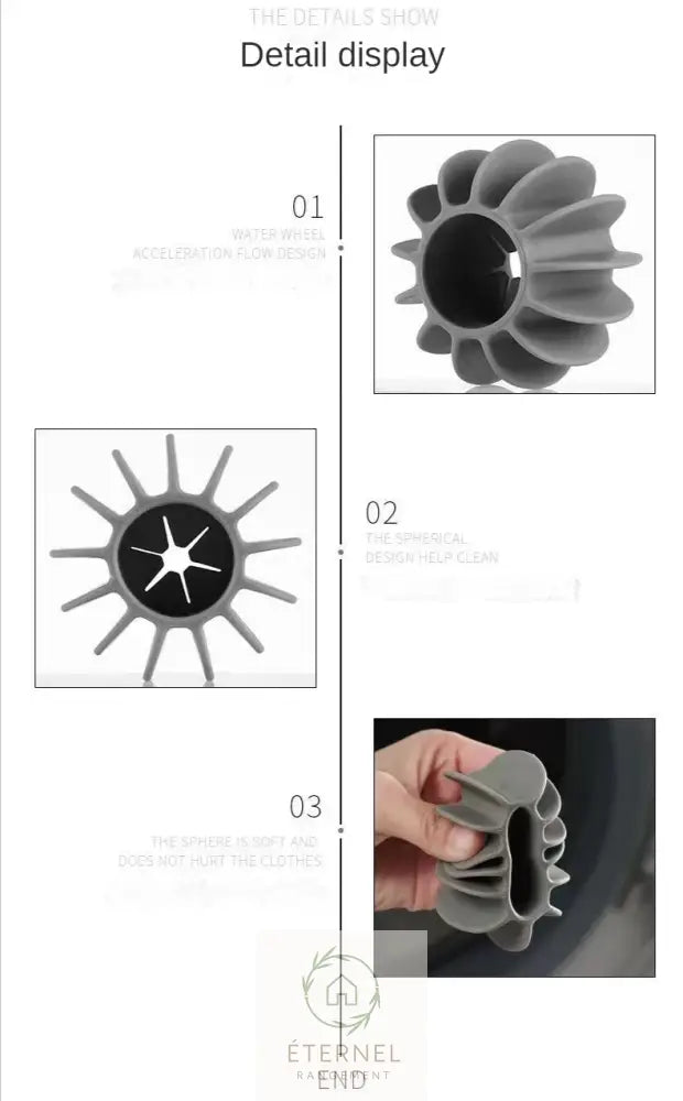 Balle de lavage en silicone – anti-enchevêtrement et attrape-poils pour machine à laver